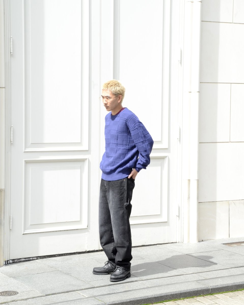 画像8: RAWDRIP Panel Pattern Crew Knit - Navy (8)