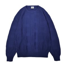 画像1: RAWDRIP Panel Pattern Crew Knit - Navy (1)