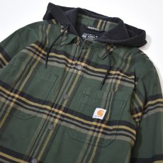 画像5: Carhartt 107011 Hamilton Relaxed Plaid Shirts Jacket - Forestry GreenｘBlack / カーハート シャツジャケット (5)