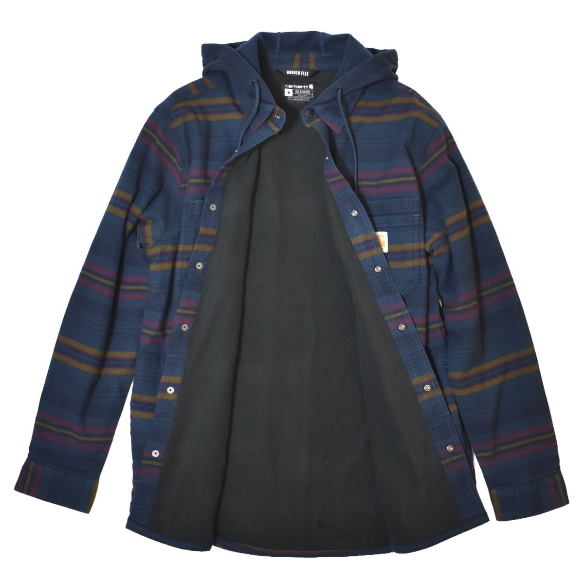 画像2: Carhartt 107011 Hamilton Relaxed Plaid Shirts Jacket - Deep Smoke Blue / カーハート シャツジャケット (2)