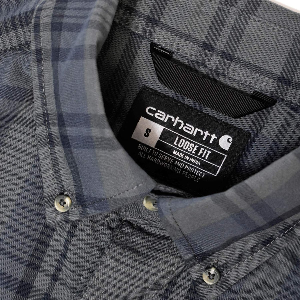 画像3: Carhartt 107012 Fort Loose L/S Check Shirts - NavyｘDeep Smoke Blue / カーハート ルーズフィット チェックシャツ (3)