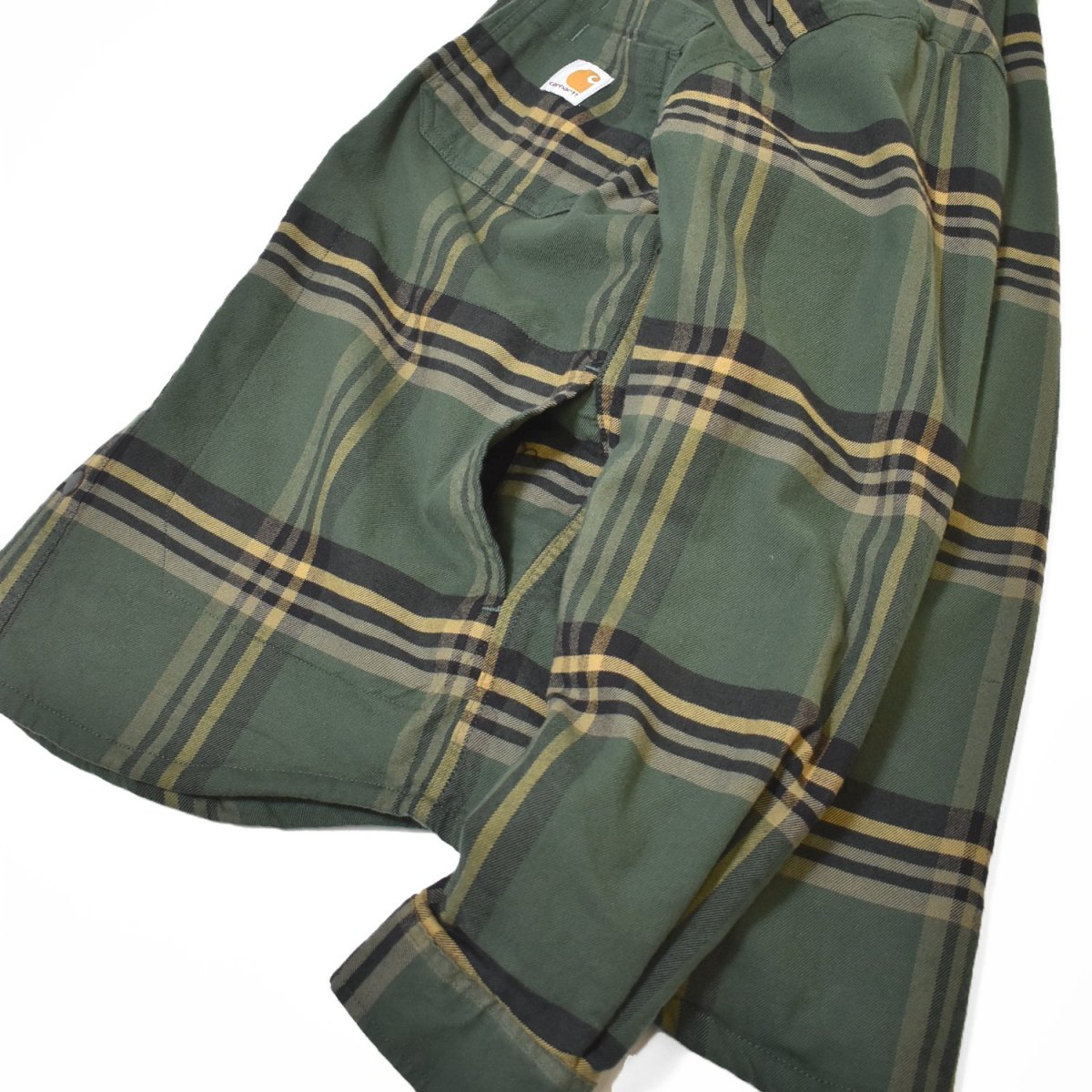 画像8: Carhartt 107011 Hamilton Relaxed Plaid Shirts Jacket - Forestry GreenｘBlack / カーハート シャツジャケット (8)