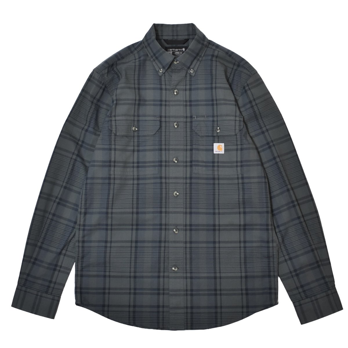 画像1: Carhartt 107012 Fort Loose L/S Check Shirts - NavyｘDeep Smoke Blue / カーハート ルーズフィット チェックシャツ (1)