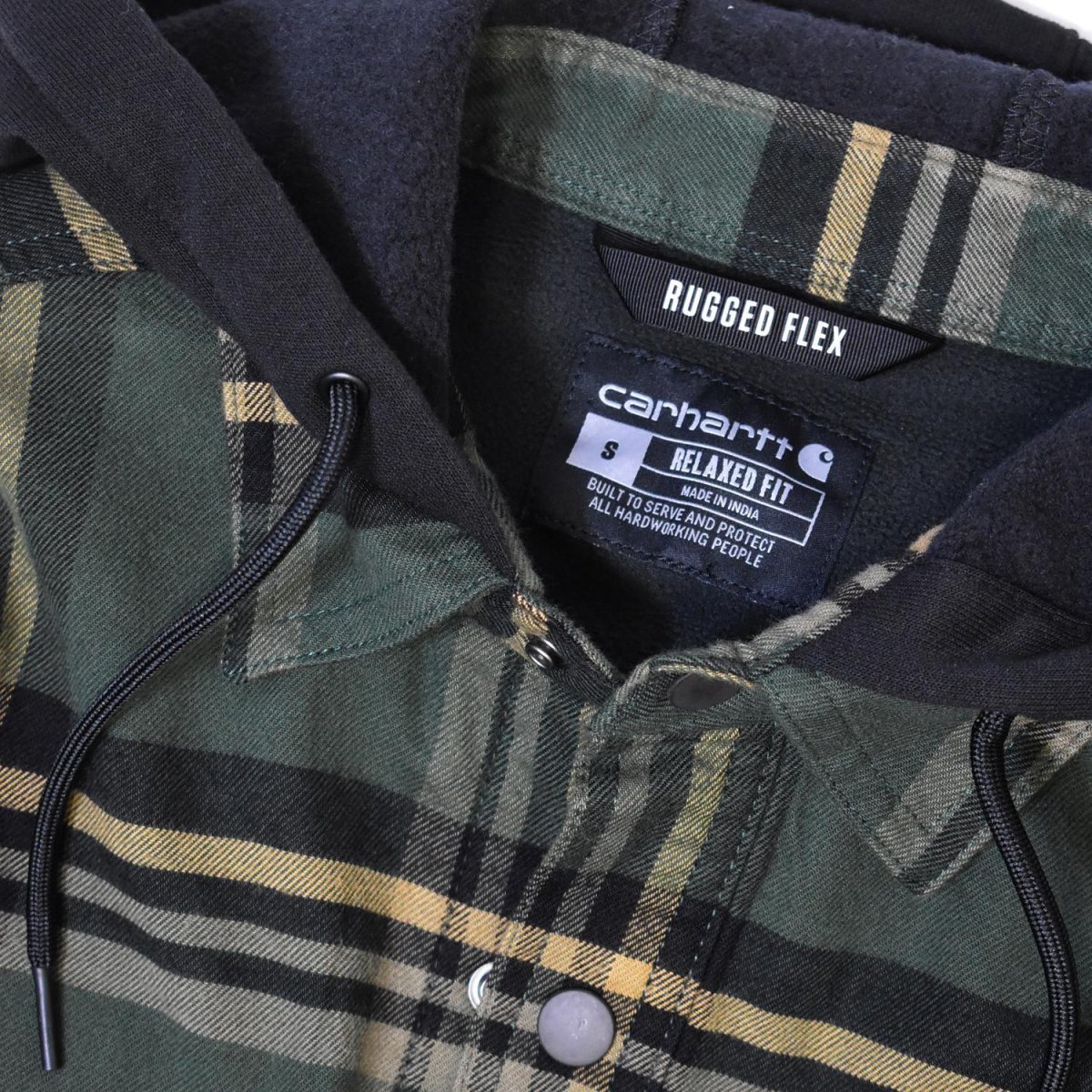 画像6: Carhartt 107011 Hamilton Relaxed Plaid Shirts Jacket - Forestry GreenｘBlack / カーハート シャツジャケット (6)
