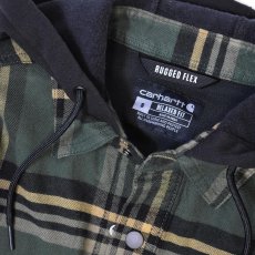 画像6: Carhartt 107011 Hamilton Relaxed Plaid Shirts Jacket - Forestry GreenｘBlack / カーハート シャツジャケット (6)