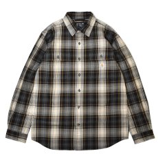 画像1: Carhartt 107013 Loose Fit Heavyweight Flannel L/S Plaid Shirts - Black / カーハート ヘビーウェイト フランネルシャツ (1)