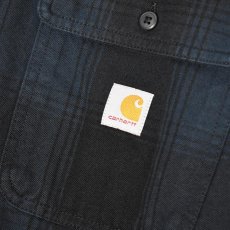 画像4: Carhartt 107013 Loose Fit Heavyweight Flannel L/S Plaid Shirts - Deep Smoke Blue / カーハート ヘビーウェイト フランネルシャツ (4)