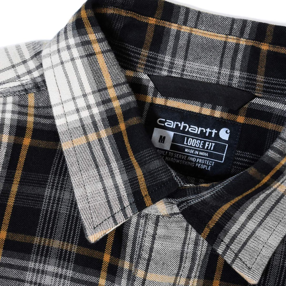 画像3: Carhartt 107013 Loose Fit Heavyweight Flannel L/S Plaid Shirts - Black / カーハート ヘビーウェイト フランネルシャツ (3)