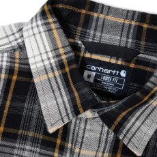 画像3: Carhartt 107013 Loose Fit Heavyweight Flannel L/S Plaid Shirts - Black / カーハート ヘビーウェイト フランネルシャツ (3)