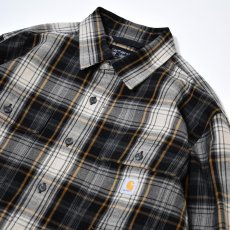 画像2: Carhartt 107013 Loose Fit Heavyweight Flannel L/S Plaid Shirts - Black / カーハート ヘビーウェイト フランネルシャツ (2)