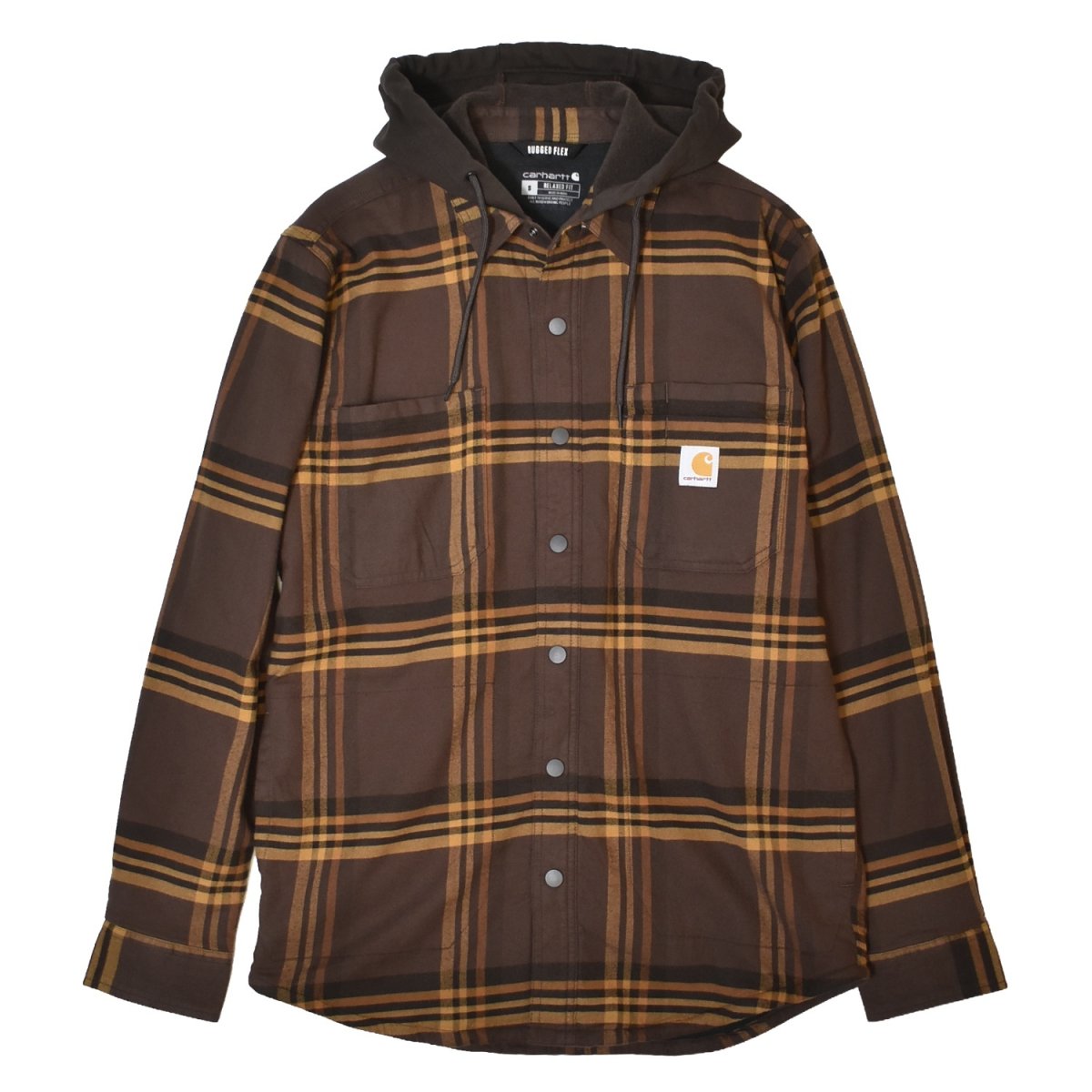 画像1: Carhartt 107011 Hamilton Relaxed Plaid Shirts Jacket - Dark Brown / カーハート シャツジャケット (1)