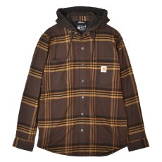 画像1: Carhartt 107011 Hamilton Relaxed Plaid Shirts Jacket - Dark Brown / カーハート シャツジャケット (1)