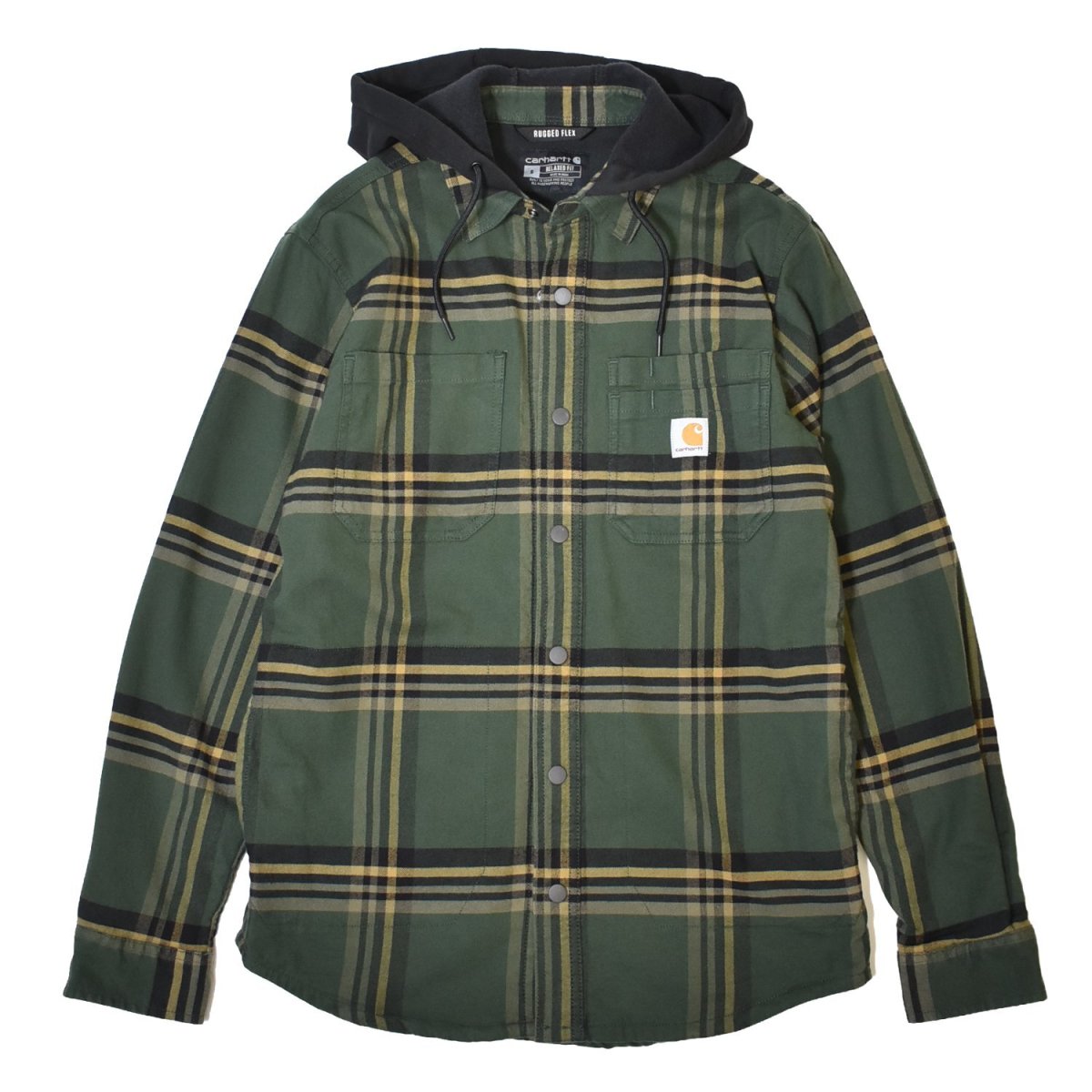 画像1: Carhartt 107011 Hamilton Relaxed Plaid Shirts Jacket - Forestry GreenｘBlack / カーハート シャツジャケット (1)