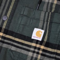 画像7: Carhartt 107011 Hamilton Relaxed Plaid Shirts Jacket - Forestry GreenｘBlack / カーハート シャツジャケット (7)