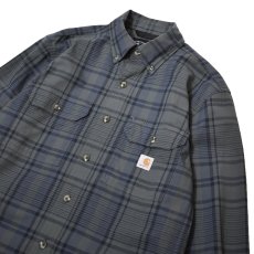 画像2: Carhartt 107012 Fort Loose L/S Check Shirts - NavyｘDeep Smoke Blue / カーハート ルーズフィット チェックシャツ (2)