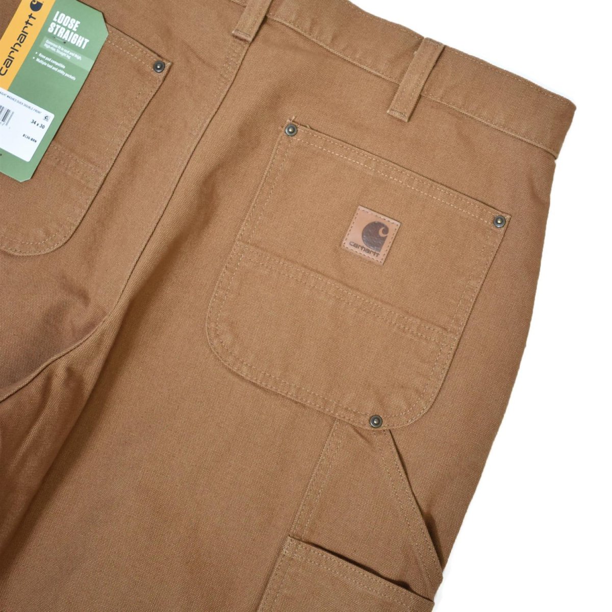 画像7: Carhartt B136 Loose Straight Washed Duck Double-Front Dungaree - Carhartt Brown / カーハート ウォッシュドダック ダブルニー (7)