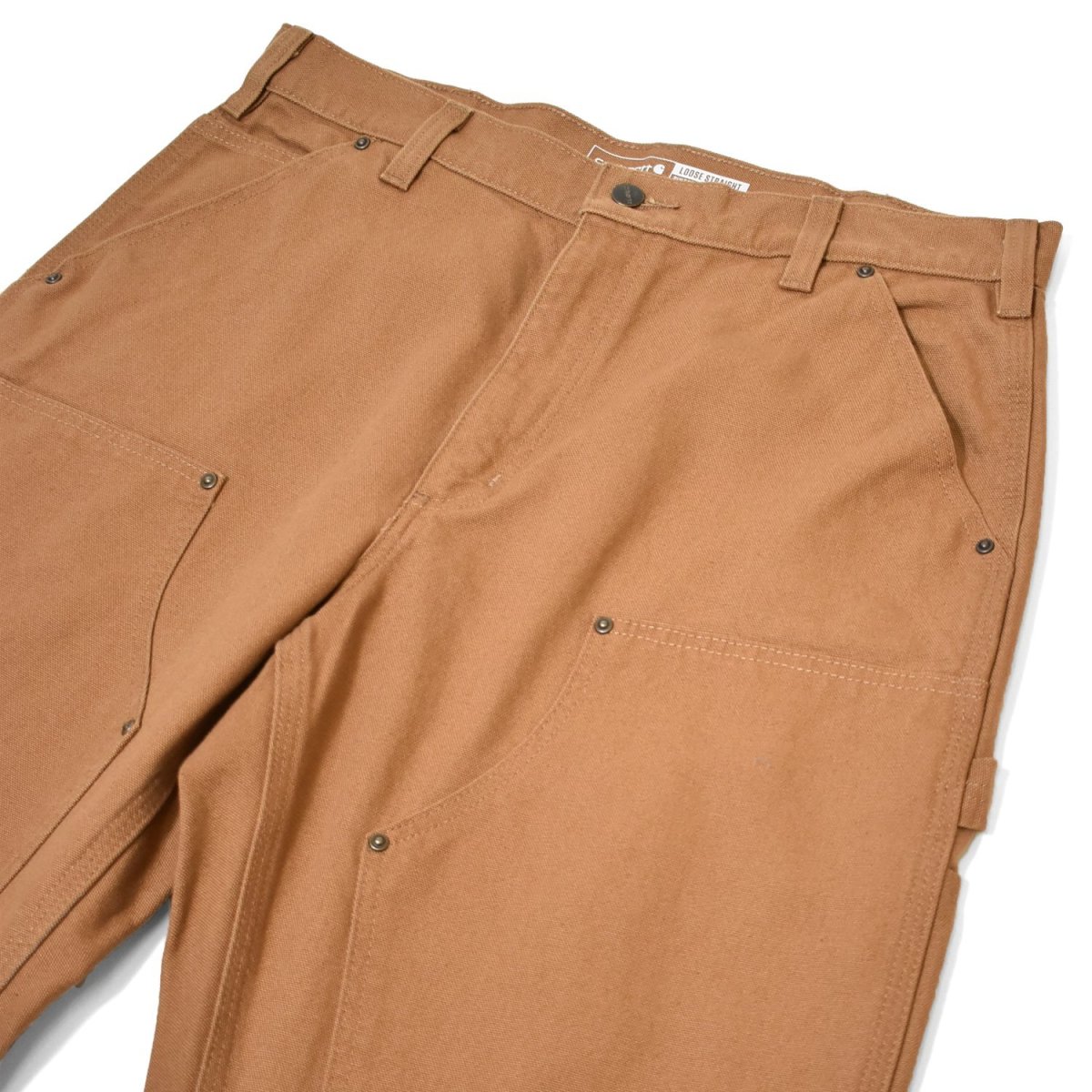 画像3: Carhartt B136 Loose Straight Washed Duck Double-Front Dungaree - Carhartt Brown / カーハート ウォッシュドダック ダブルニー (3)