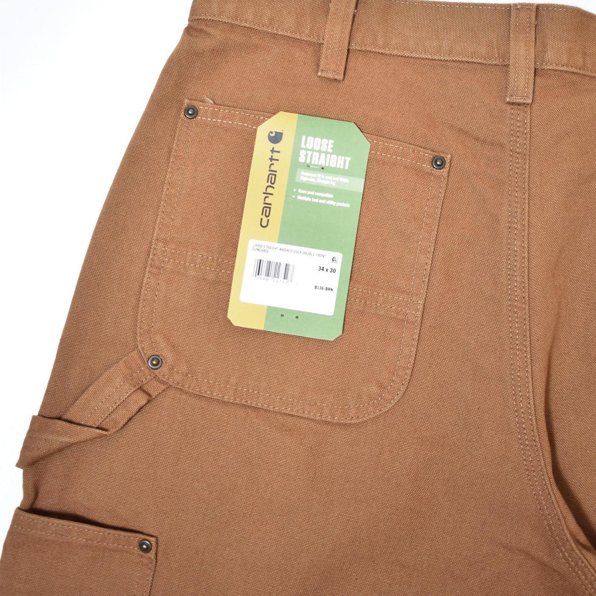 画像6: Carhartt B136 Loose Straight Washed Duck Double-Front Dungaree - Carhartt Brown / カーハート ウォッシュドダック ダブルニー (6)