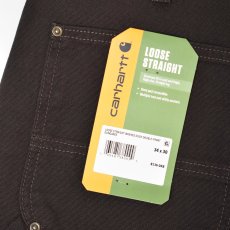 画像5: Carhartt B136 Loose Straight Washed Duck Double-Front Dungaree - Dark Brown / カーハート ウォッシュドダック ダブルニー (5)