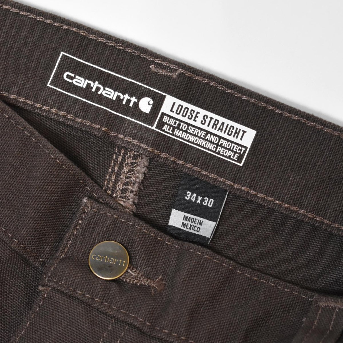 画像8: Carhartt B136 Loose Straight Washed Duck Double-Front Dungaree - Dark Brown / カーハート ウォッシュドダック ダブルニー (8)