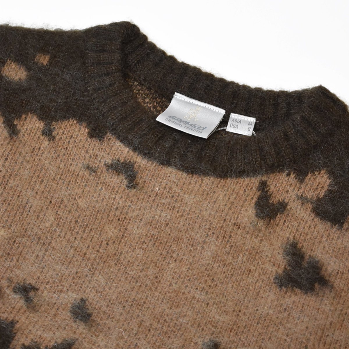 画像2: Gramicci Mohair Splatter Sweater - Taupe / グラミチ モヘア セーター (2)