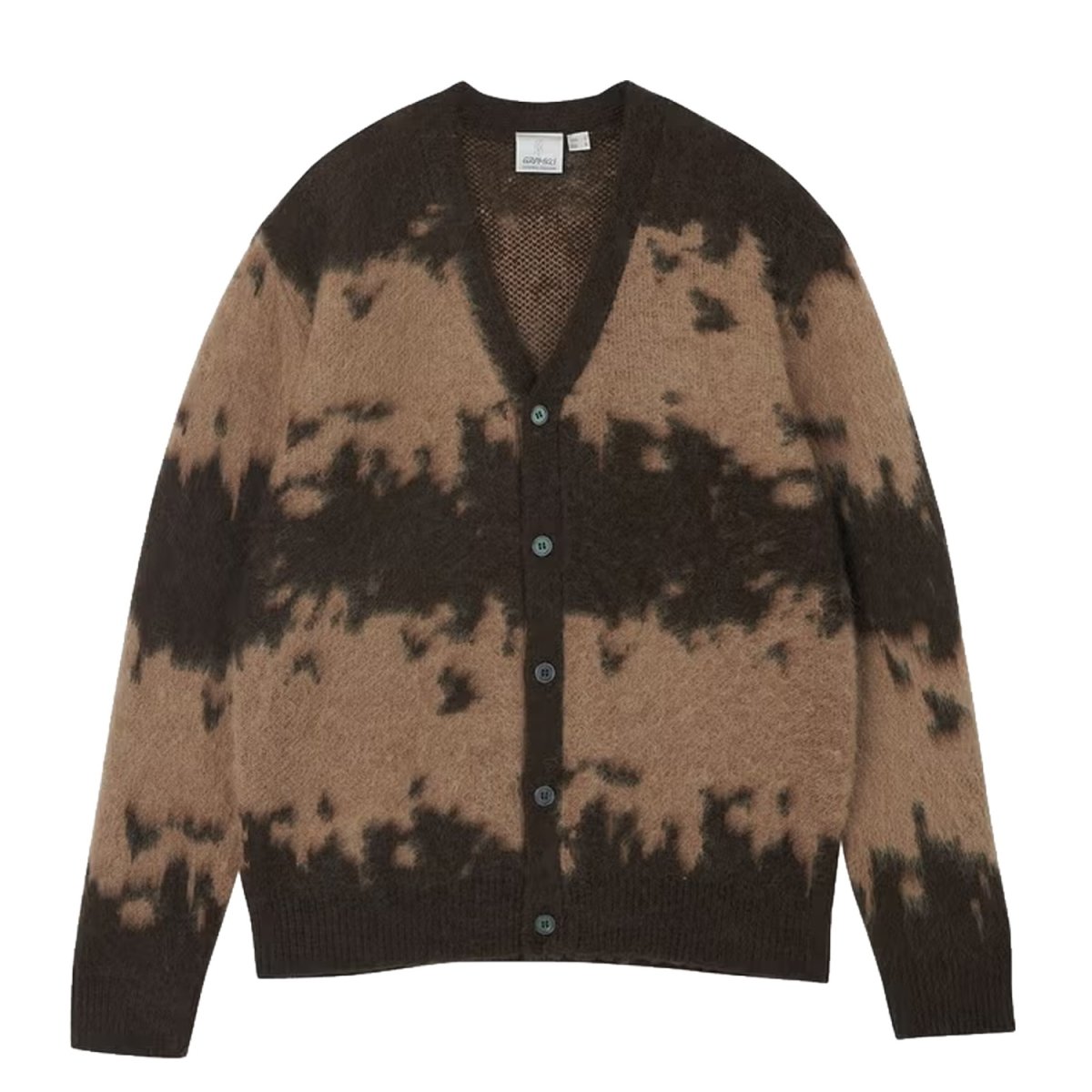 画像1: Gramicci Mohair Splatter Sweater - Taupe / グラミチ モヘア カーディガン (1)