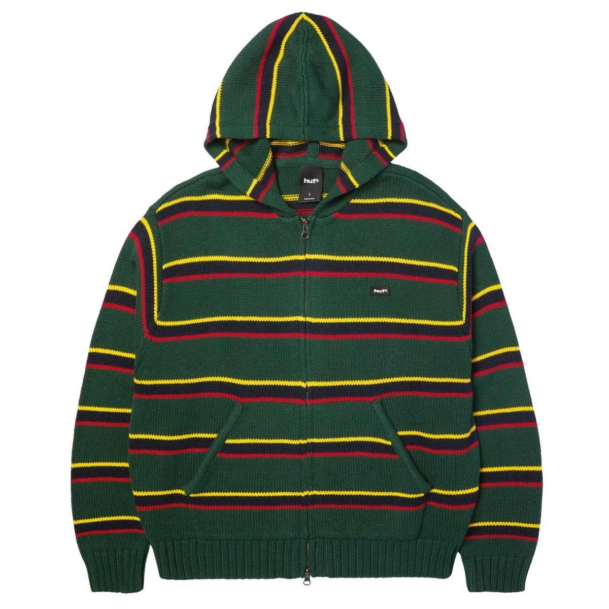 画像1: HUF Banks Hooded Sweater - Green / ハフ ニットパーカー (1)