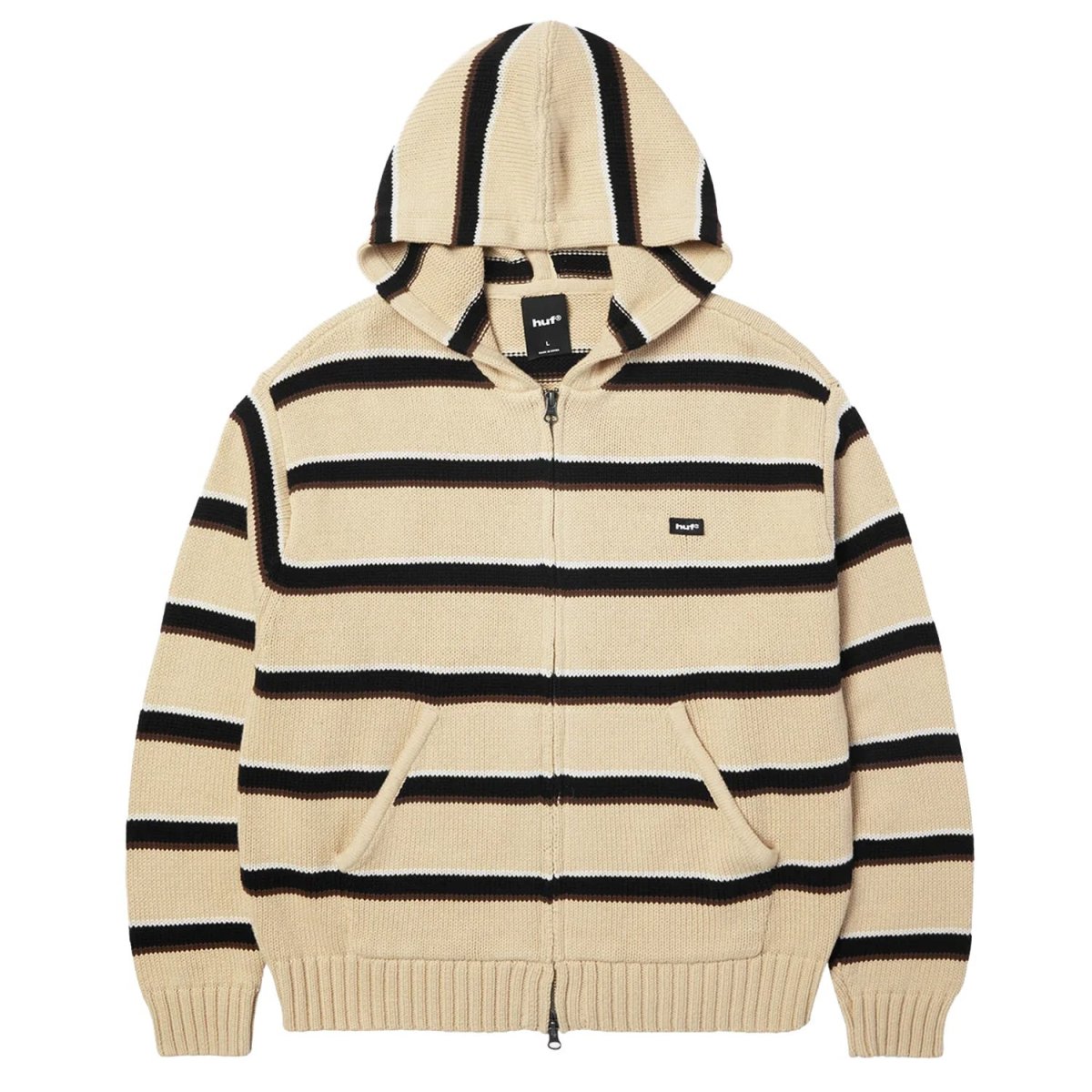 画像1: HUF Banks Hooded Sweater - Tan / ハフ ニットパーカー (1)