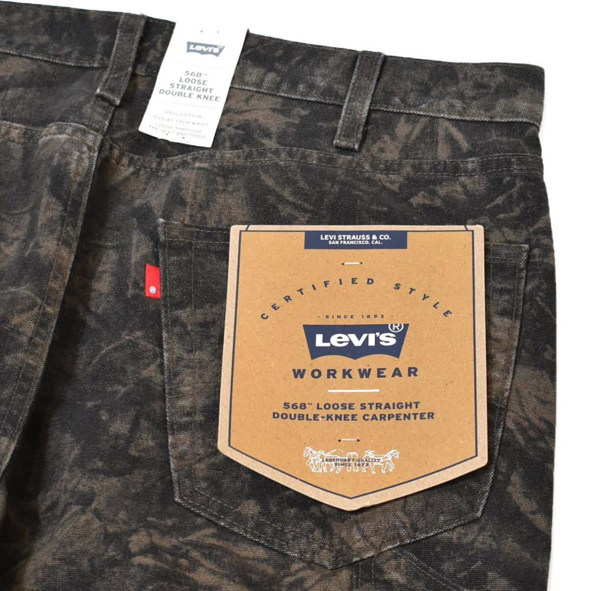 画像4: Levi's 568-0021 Loose Straight Double Knee Denim - Raleigh Camo / リーバイス 568 ダブルニー デニム ジーンズ (4)