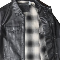 画像3: Levi's Faux Leather Trucker Jacket - Black / リーバイス レザー トラッカージャケット (3)