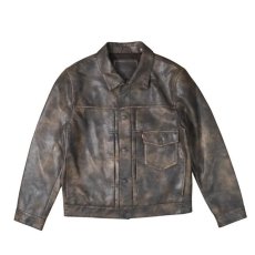 画像1: Levi's Faux Leather Type1 Trucker Jacket - Brown / リーバイス タイプ1 レザー トラッカージャケット (1)