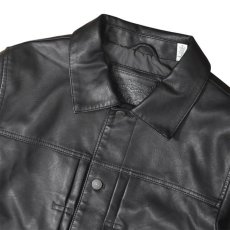 画像2: Levi's Faux Leather Type1 Trucker Jacket - Black / リーバイス タイプ1 レザー トラッカージャケット (2)