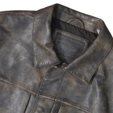 画像3: Levi's Faux Leather Type1 Trucker Jacket - Brown / リーバイス タイプ1 レザー トラッカージャケット (3)
