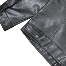 画像6: Levi's Faux Leather Trucker Jacket - Black / リーバイス レザー トラッカージャケット (6)