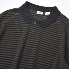画像2: Levi's Classic Boxy L/S Polo Penaud Stripe - Coffee / リーバイス ポロシャツ (2)