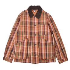 画像1: Old Navy Loose Canvas Plaid Work Jacket - Brown / オールドネイビー ジャケット (1)