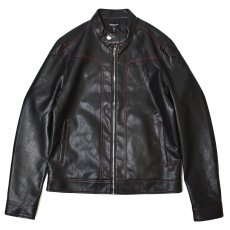 画像1: True Religion Leather Moto Jacket - Black / トゥルーレリジョン レザージャケット (1)