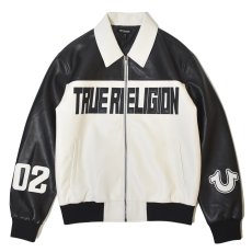 画像1: True Religion Color Blocked Logo Racing Jacket - White / トゥルーレリジョン レザージャケット (1)