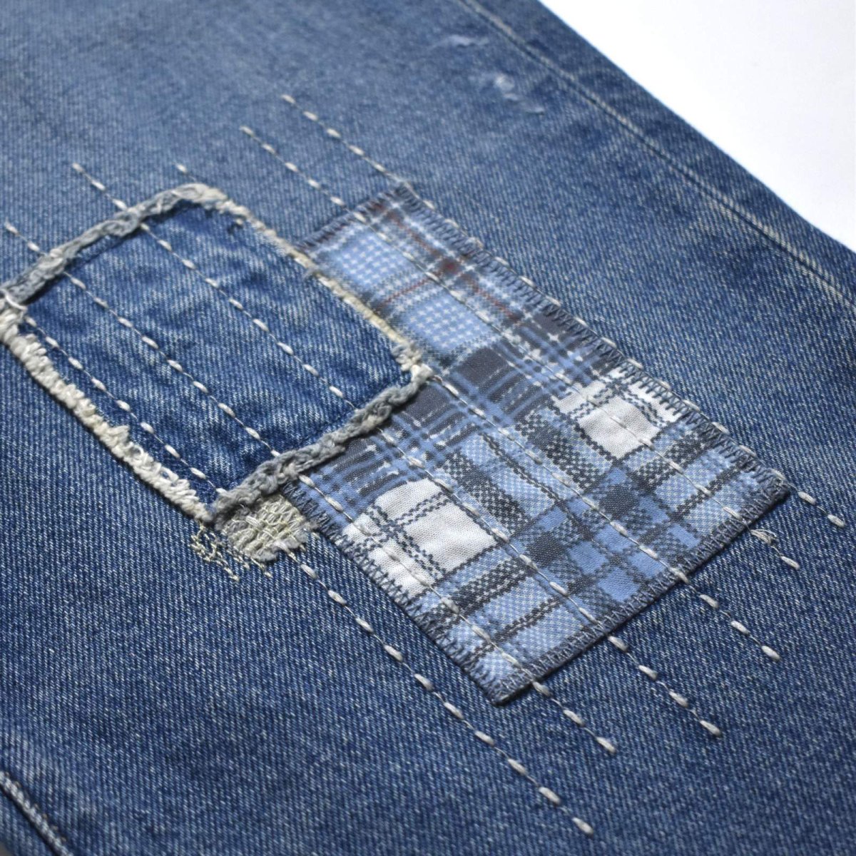 画像3: Abercrombie & Fitch Authentic Baggy Patchwork Denim - Medium Indigo (3)