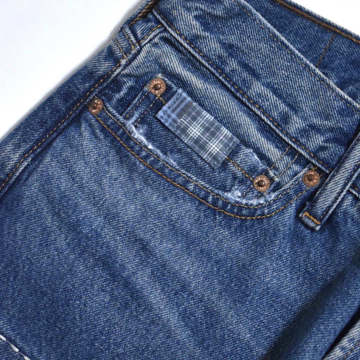 画像5: Abercrombie & Fitch Authentic Baggy Patchwork Denim - Medium Indigo (5)