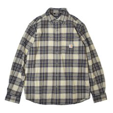 画像1: Carhartt 107010 Relaxed Fit Midweight L/S Flannel Plaid Shirts - Faded Fatigue / カーハート ミッドウェイト フランネルシャツ (1)