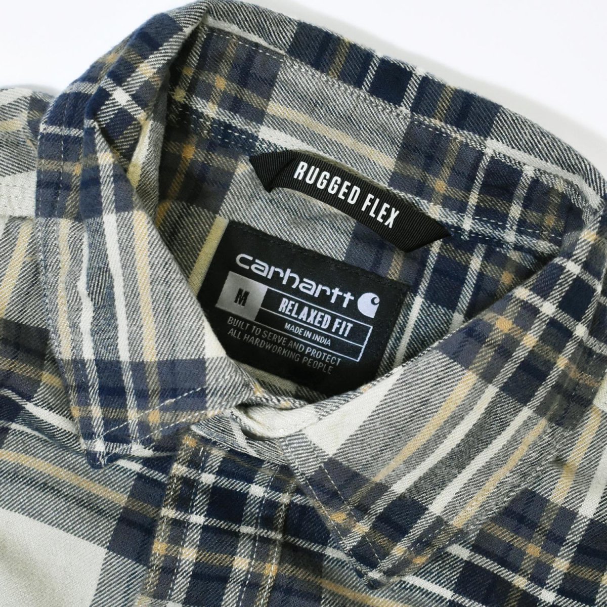 画像3: Carhartt 107010 Relaxed Fit Midweight L/S Flannel Plaid Shirts - Faded Fatigue / カーハート ミッドウェイト フランネルシャツ (3)