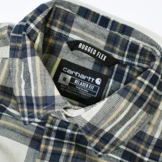 画像3: Carhartt 107010 Relaxed Fit Midweight L/S Flannel Plaid Shirts - Faded Fatigue / カーハート ミッドウェイト フランネルシャツ (3)