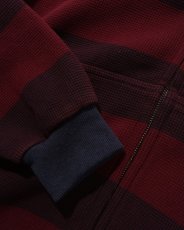 画像3: Butter Goods Tide Waffle Zip-Thru Hood - Red Stripe / バターグッズ (3)