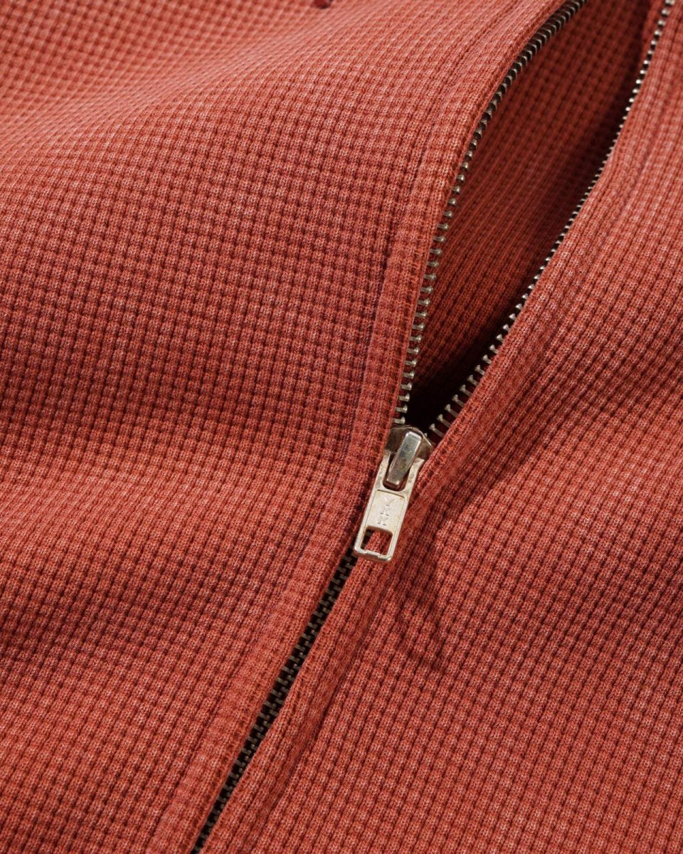 画像4: Butter Goods Bleach Waffle Zip-Thru Hood - Rust / バターグッズ (4)