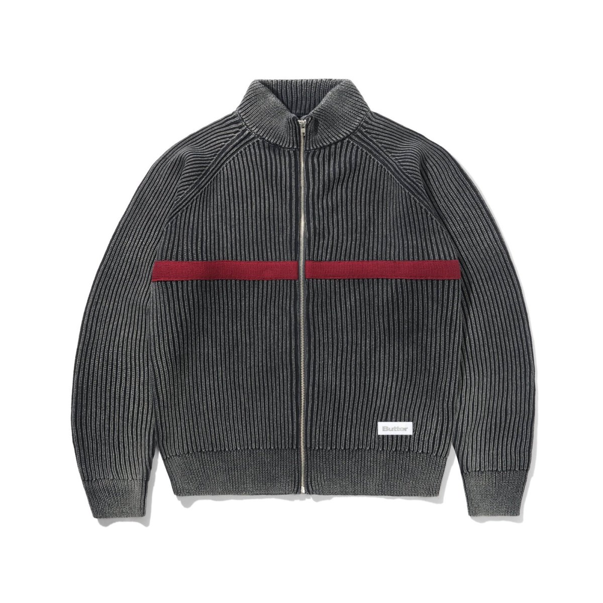 画像1: Butter Goods Bleach Zip-Thru Knit - Navy / バターグッズ (1)