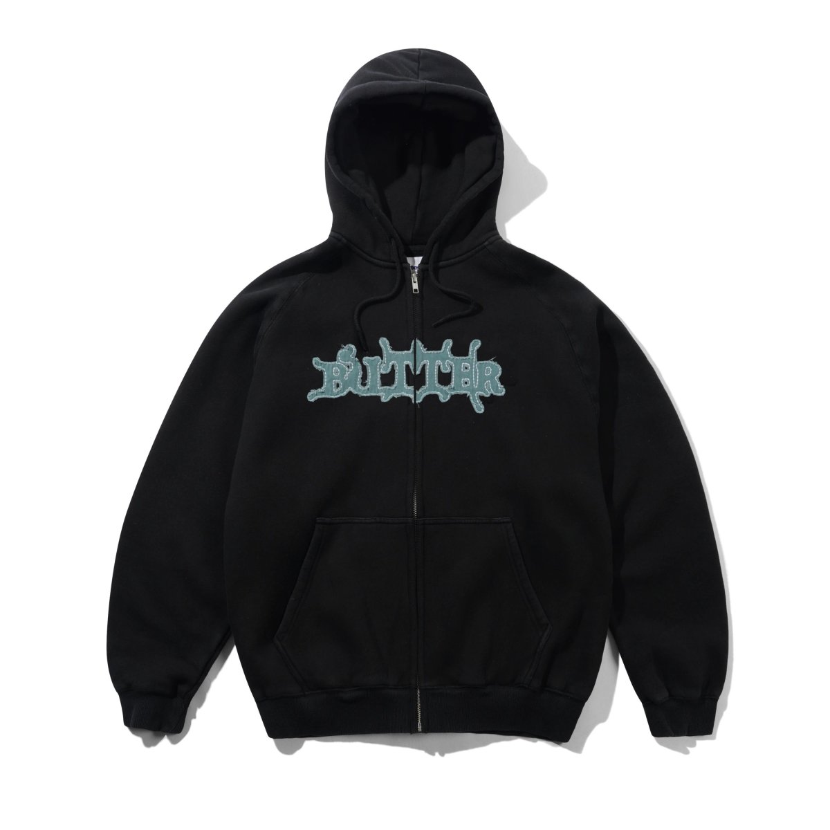 画像1: Butter Goods Serif Zip-Thru Hood - Black / バターグッズ (1)