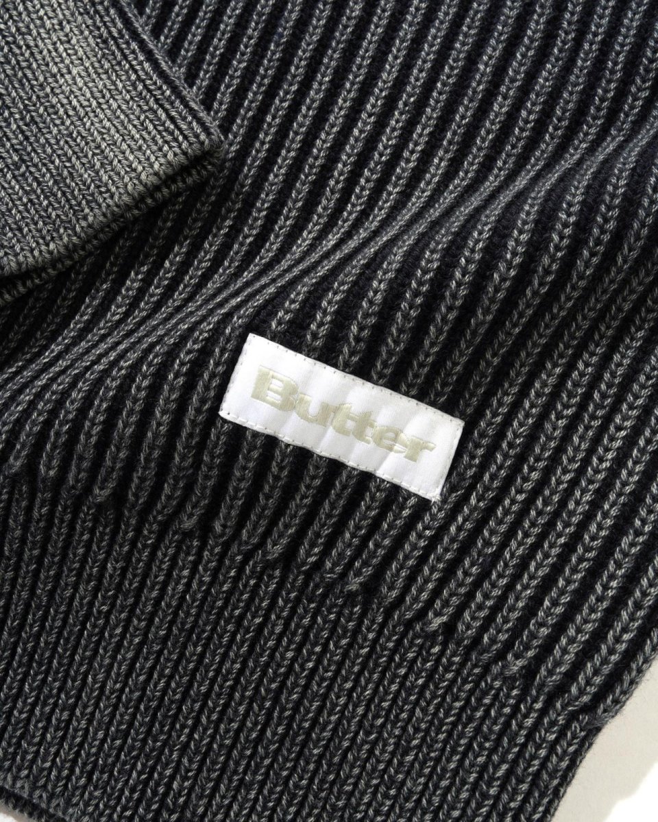 画像2: Butter Goods Bleach Zip-Thru Knit - Navy / バターグッズ (2)