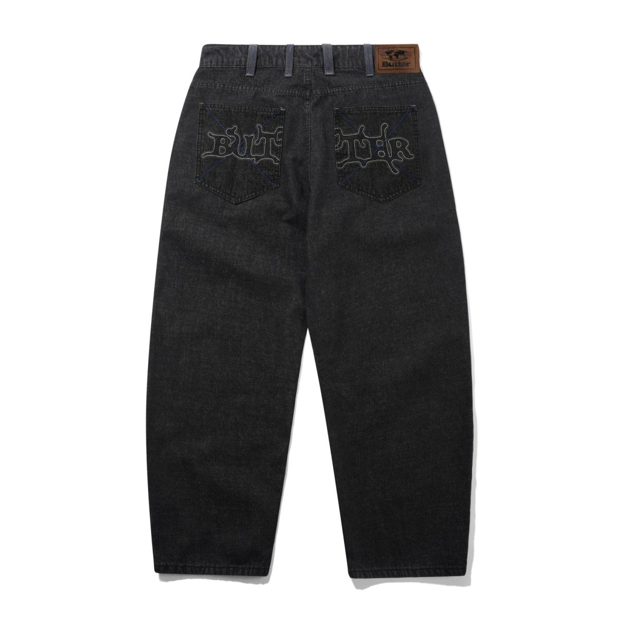 画像2: Butter Goods Serif Baggy Denim Jeans - Black / バターグッズ (2)