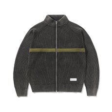画像1: Butter Goods Bleach Zip-Thru Knit - Black / バターグッズ (1)